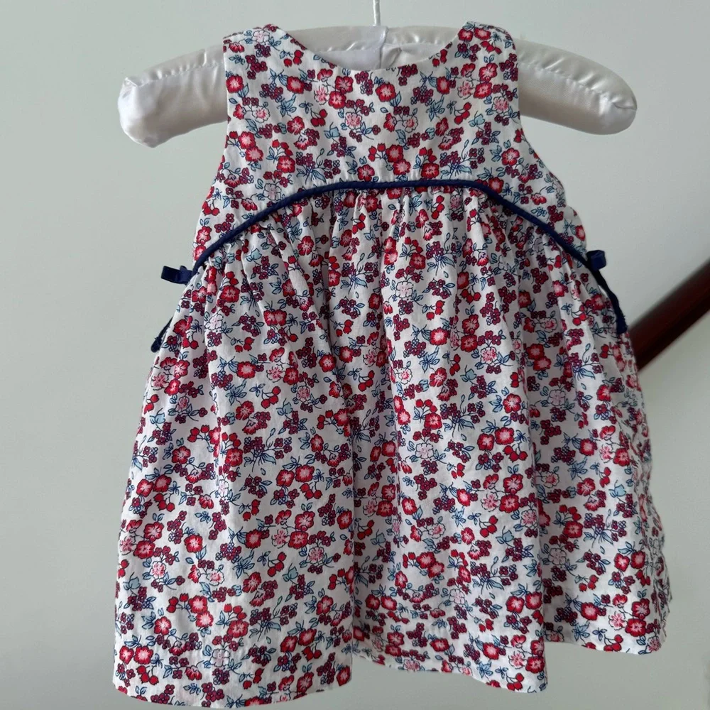 Janie and Jack Floral Print Kids Dress with Bloomers